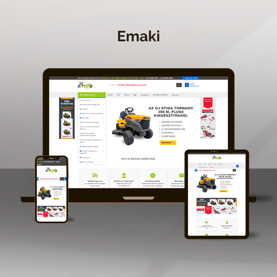 Emaki OpenMage webshop mockup
